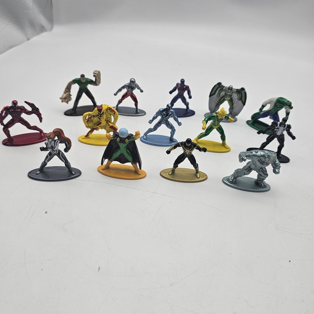Jada Toys Marvel Spider-Man Metal Mini Figures Lot Of 14 Venom Carnage Mysterio